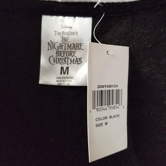 Jack Skelington costume hoodie long sleeve mesh face - Picture 8 of 8